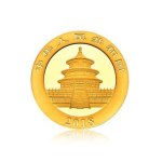 Zlatá investiční mince China Panda (Čínská panda) 8 g – zadní strana