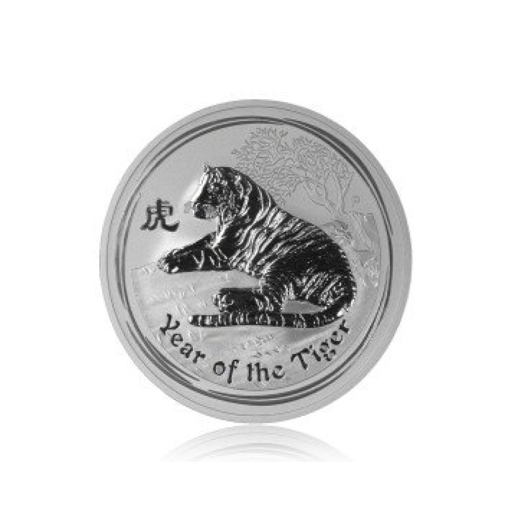Stříbrná mince Australská Lunární Série II. 2010 Tygr 311,04 gramu - zadní strana