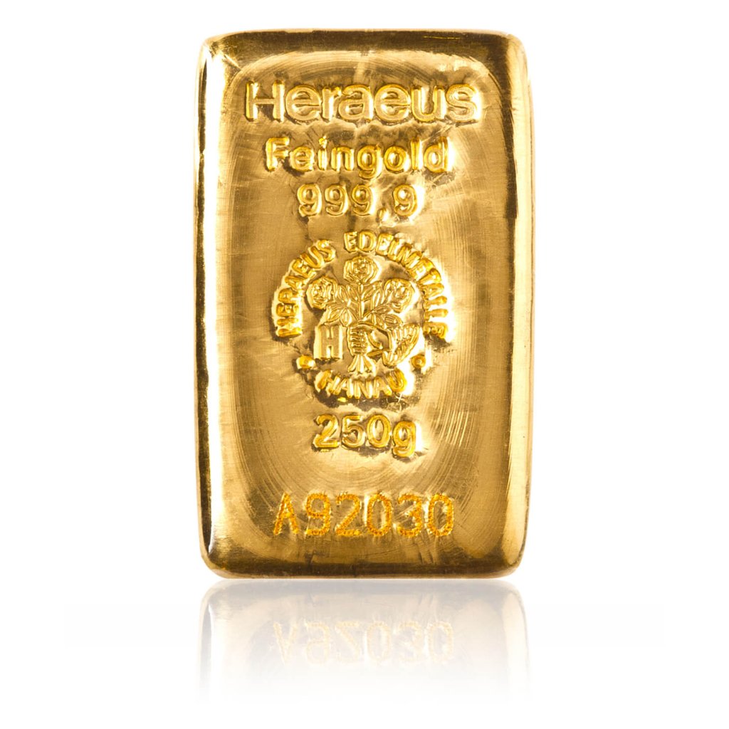 Zlatý investiční slitek Heraeus 250 g - obrázek 1