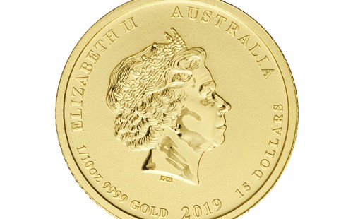 Zlatá investiční mince Australský lunární rok 2019 Vepř 3,1 gramu – přední strana