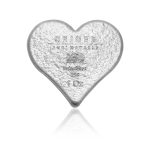 Stříbrný slitek srdce z ryzího stříbra 31,1 g | Ekka Gold - druhá strana