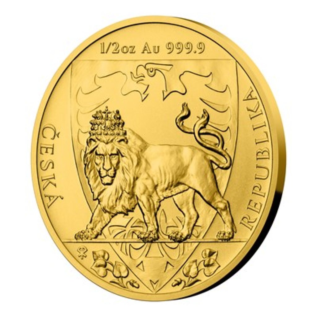 Zlatá 1/2oz investiční mince Český lev 2020 stand 15,55 g - třetí obrázek