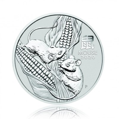 Stříbrná investiční mince Australská Lunární Série III. 2020 Myš 31,1 g - první obrázek
