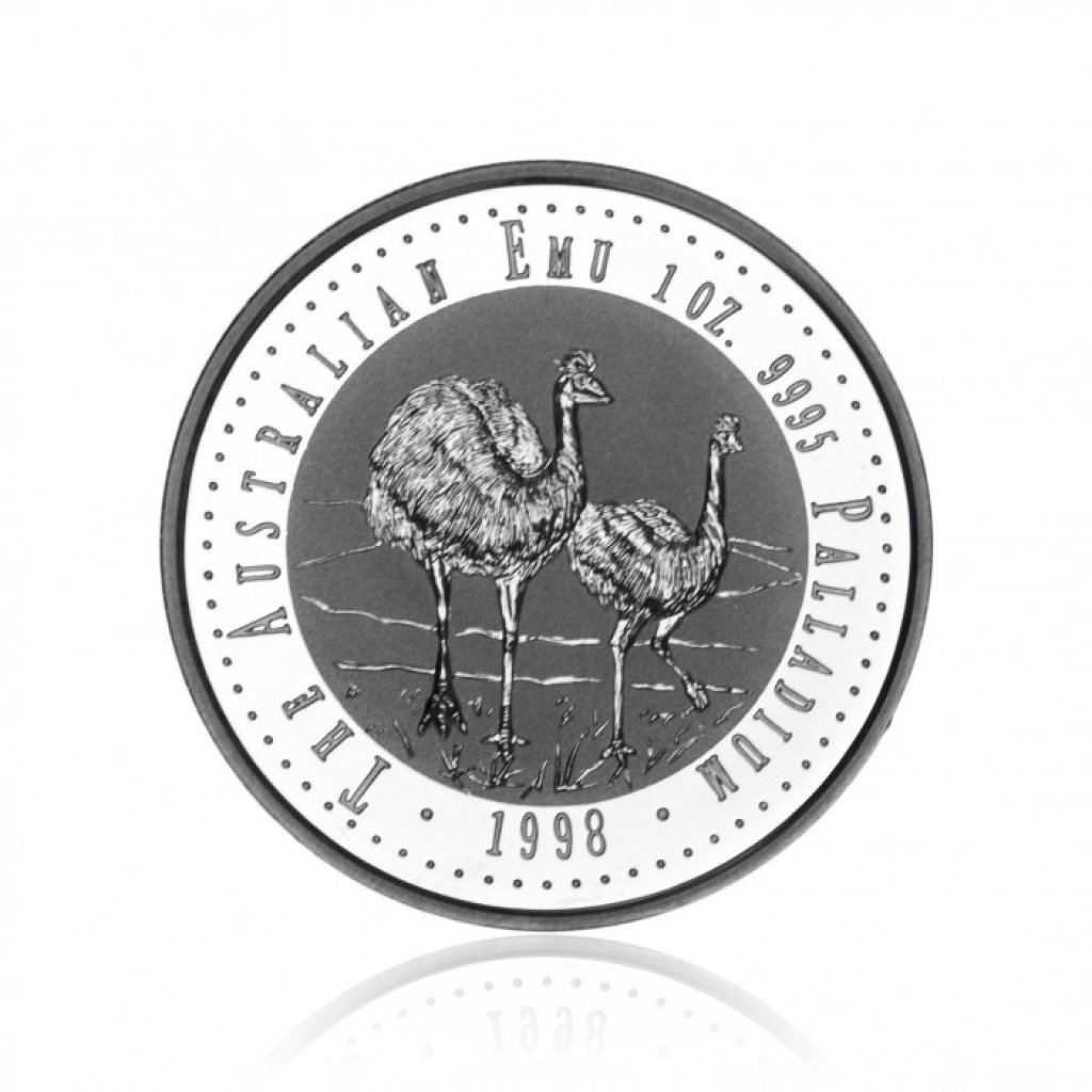 Paládiová investiční mince Australian Emu 31,1 g - první strana