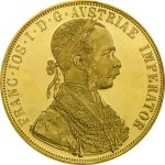 Zlatá investiční mince 4 Dukáty Rakousko 1915 novoražba 13,76 gramu - druhá strana