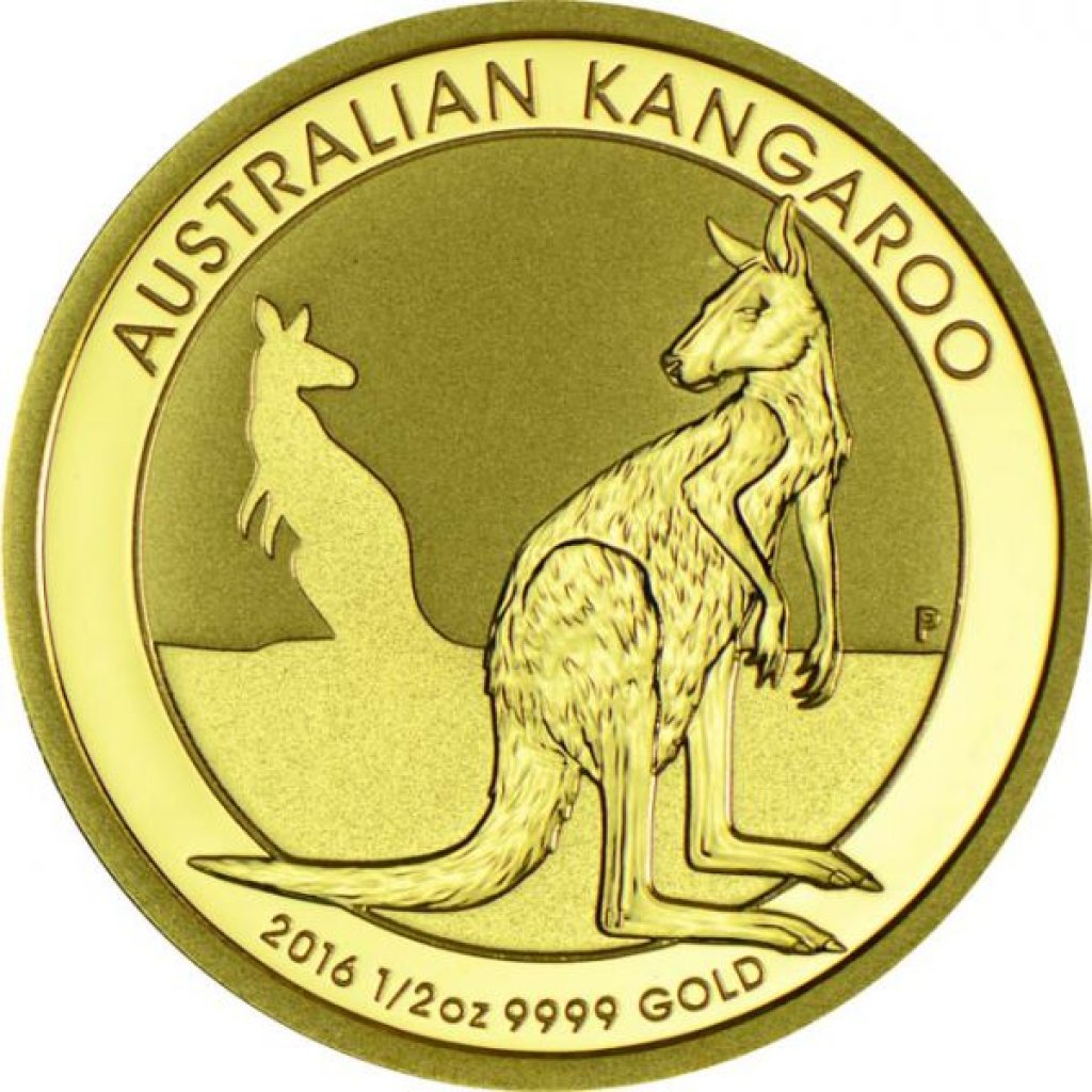 Zlatá investiční mince Kangaroo / Nugget 15,55 g - první strana