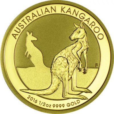 Zlatá investiční mince Kangaroo / Nugget 15,55 g - první strana
