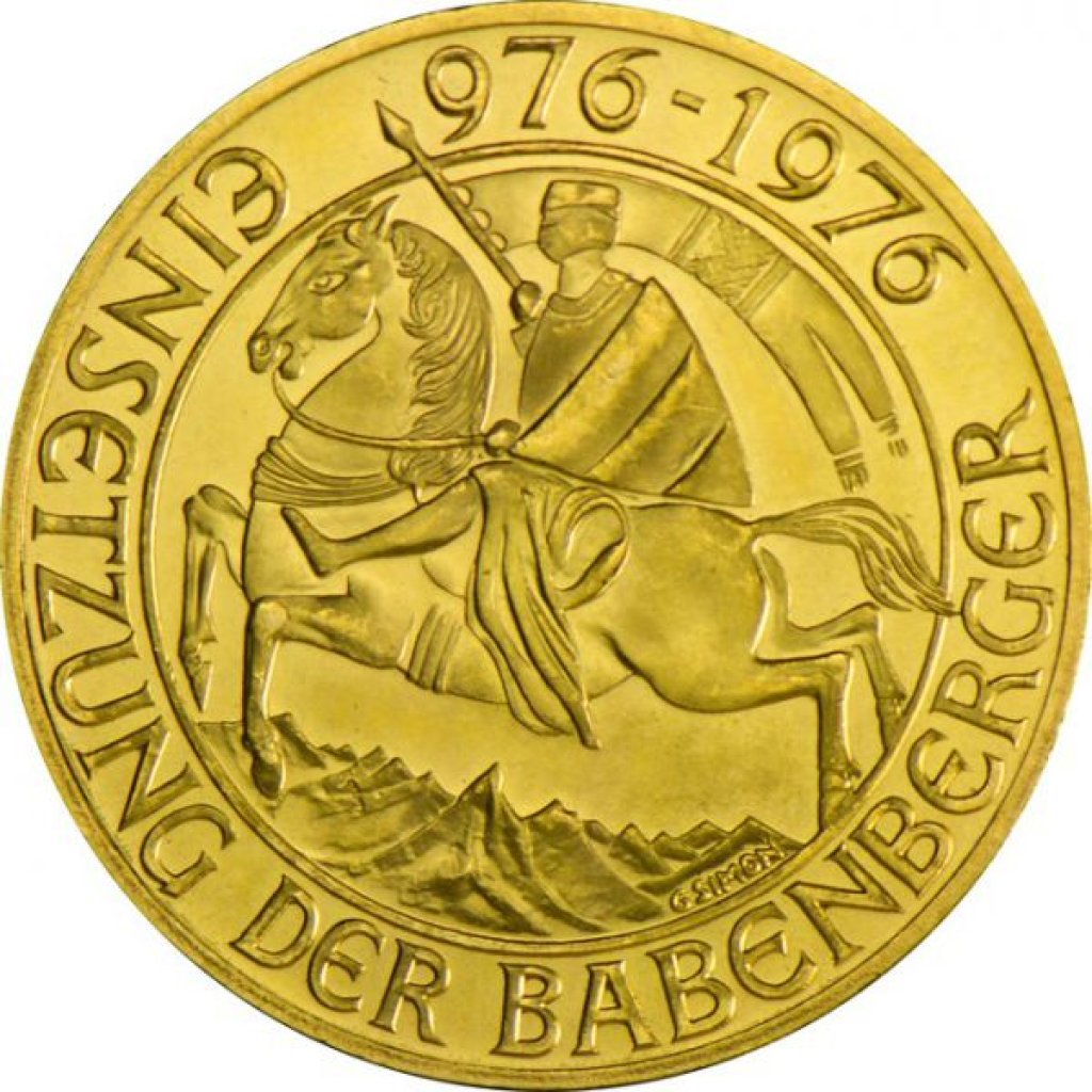 Zlatá investiční mince Babenberger 12,15 g - první strana