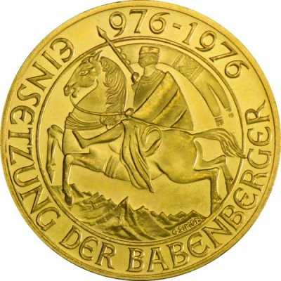 Zlatá investiční mince Babenberger 12,15 g - první strana