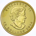 Zlatá investiční mince Maple Leaf 1/4 Oz - druhá strana