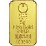 Zlatý investiční slitek Münze Österreich kinebar 5 g - obrázek 3