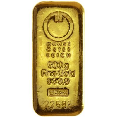Zlatý investiční slitek Münze Österreich 500 g
