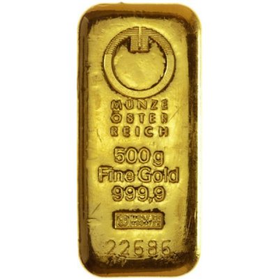 Zlatý investiční slitek Münze Österreich 500 g