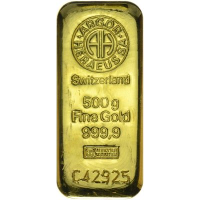 Zlatý investiční slitek Argor-Heraeus 500 g