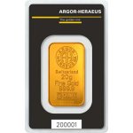Zlatý investiční slitek Argor-Heraeus 20 g - první strana