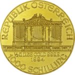 Zlatá investiční mince Wiener Philharmoniker ATS Prägung 15,55 g - druhá strana