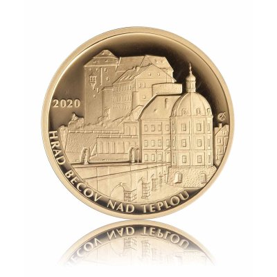 Zlatá investiční mince 5000 Kč Bečov nad Teplou 2020 15,55 g - první strana