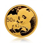 Zlatá investiční mince China Panda (Čínská panda) 3 g – přední strana