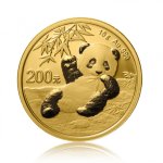 Zlatá investiční mince China Panda (Čínská panda) 15 g – přední strana