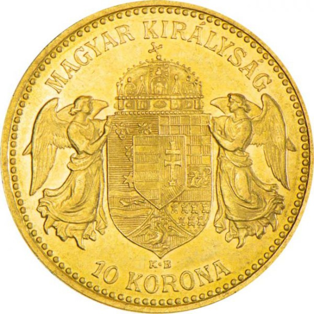 Zlatá mince 10 Korun Maďarsko 3,05 g - první strana