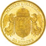 Zlatá mince 20 Korun Maďarsko 6,09 g - první strana