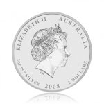 Stříbrná investiční mince Australská Lunární Série II. 2008 Myš 62,2 g (2 Oz ) - druhá strana