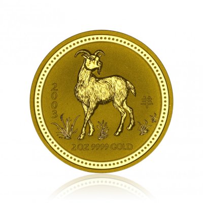 Zlatá investiční mince Australská Lunární Série I. 2003 Koza 62,2 g (2 Oz) - první obrázek