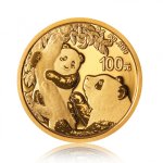 Zlatá investiční mince China Panda (Čínská panda) 8 g – první strana