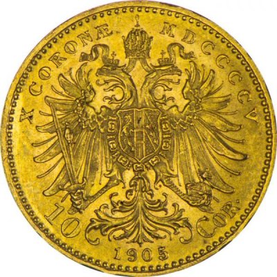 Zlatá mince 10 Korun Rakousko 3,04 g - 1. strana