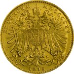 Zlatá mince 20 Korun Rakousko novoražba 6,09 gramu – první strana