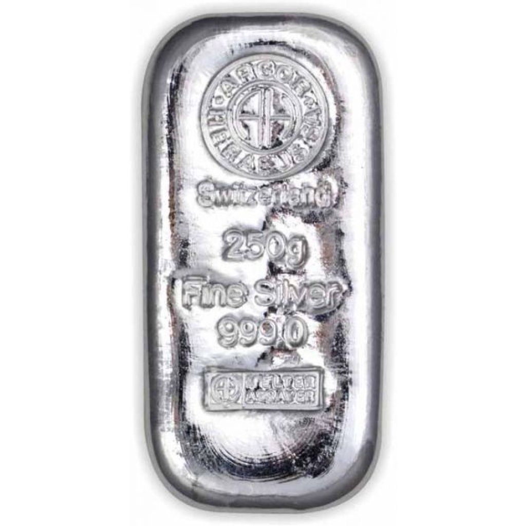 Stříbrný investiční slitek Argor-Heraeus 250 g - první obrázek
