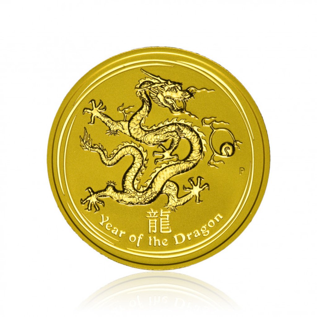 Zlatá investiční mince Australský lunární rok 2012 Drak 31,1 g (1 Oz ) - 1. strana