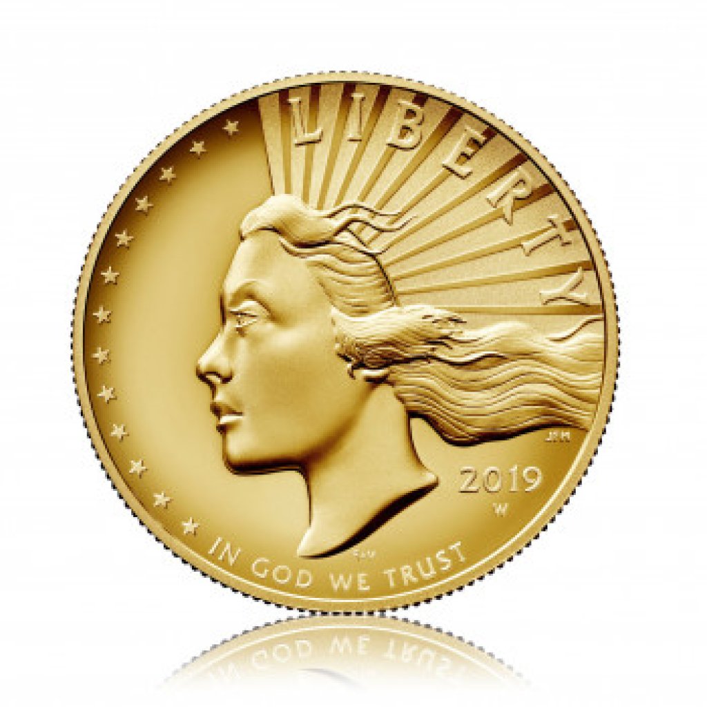 Zlatá investiční mince American Liberty High Relief 2019 31,1 g (1 Oz) - obrázek 1