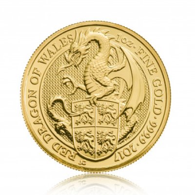 Zlatá investiční mince The Queen's Beast 2017 Dragon 31,1 g - obrázek 1
