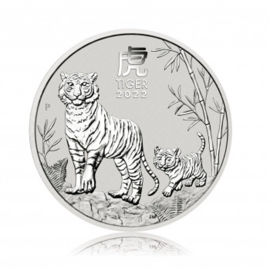 Stříbrná investiční mince Australská Lunární Série III. 2022 Tygr 31,1 g - obrázek 1