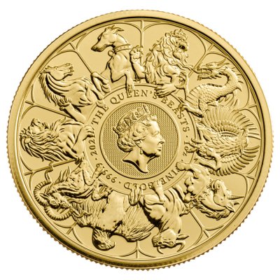 Zlatá investiční mince Queen's Beasts Completer Coin 2021 31,1 g (1 Oz) - první strana