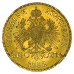 Zlatá investiční mince 8 Florin Gulden 20 Franků 5,81 g - obrázek 2