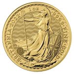 Zlatá investiční mince Britannia 1 Oz 999,9/1000 (od roku 2013) – první strana