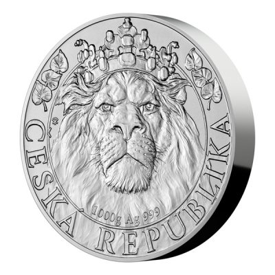 Stříbrná kilogramová investiční mince Český lev 2022 stand 1000 g - obrázek 1