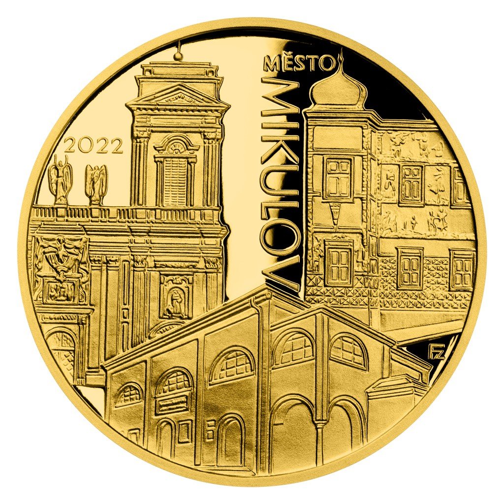 Zlatá mince 5000 Kč Městská památková rezervace Mikulov 2022 PROOF 15,55 g - obrázek 1