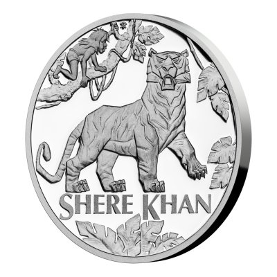 Stříbrná mince Kniha džunglí - Tygr Šér Chán proof (3)