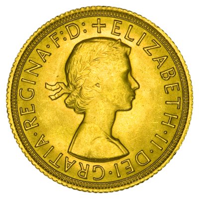 Zlatý Sovereign Královna Alžběta se stružkou ve vlasech 1 Libra 7,32 g - obrázek 1