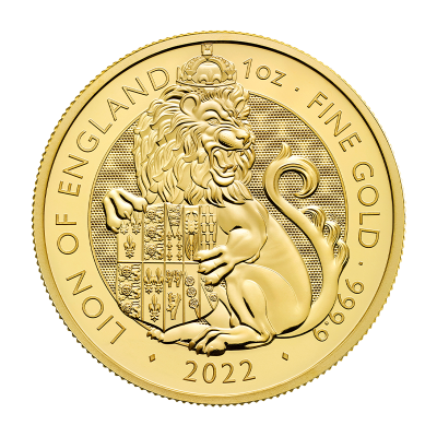 Zlatá investiční mince The Royal Tudor Beast "Lion of England" 2022 1 Oz - obrázek 1