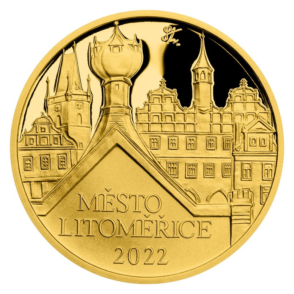 Zlatá mince 5000 Kč Městská památková rezervace Litoměřice 2022 PROOF 15,55 g - obrázek 1