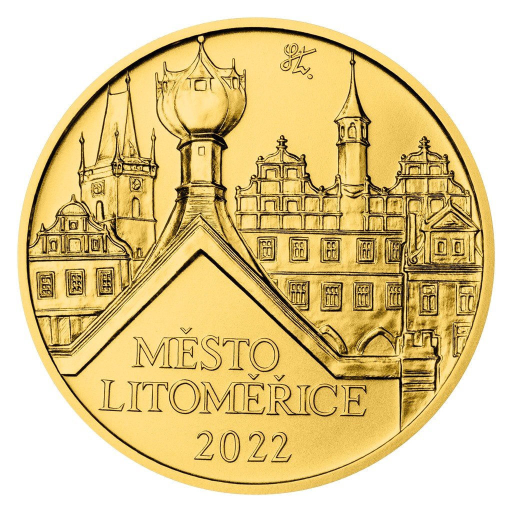 Zlatá mince 5000 Kč Městská památková rezervace Litoměřice 2022 STANDARD 15,55 g - obrázek 1