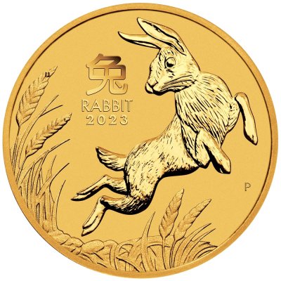 Zlatá investiční mince Australský Lunární rok 2023 Králík 31,1 g - obrázek 1
