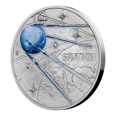 Stříbrná mince Mléčná dráha - První umělá družice proof 31,1 g – obrázek 1