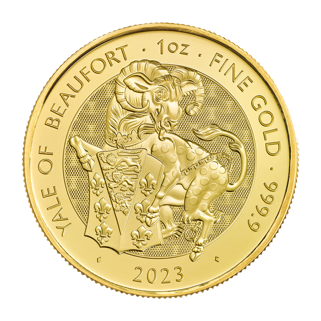 Zlatá investiční mince The Royal Tudor Beast "Yale of Beaufort" 2023 31,g – obrázek 1