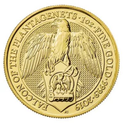Zlatá investiční mince The Queen's Beast 2019 Falcon 31,1 g - obrázek 1