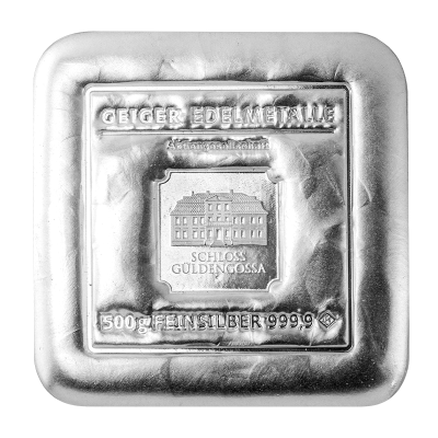 Stříbrný investiční slitek Geiger original 500 g .9999 odlévaný – obrázek 1